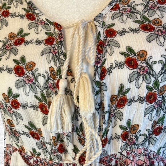 🎁3 for $30 Patrons of Peace Foral Double Boho Babydoll Tank Top Size Small - Picture 6 of 8